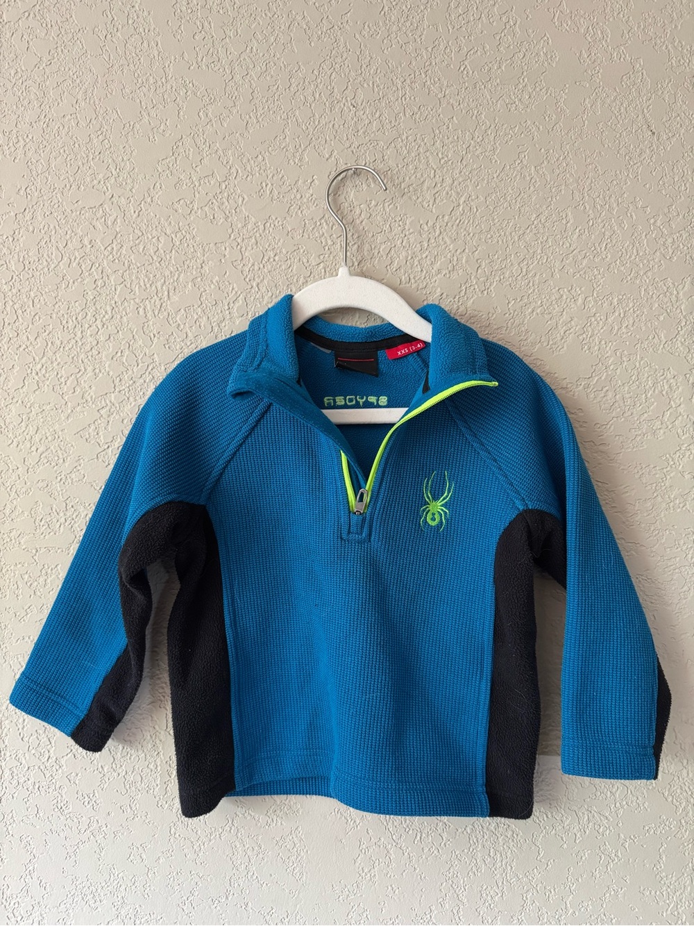 Spyder Blue & Black Kids Half-Zip Pullover with Neon Trim
